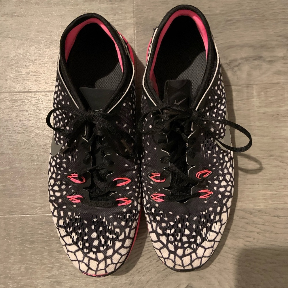 Pink and Black Nike Shoes